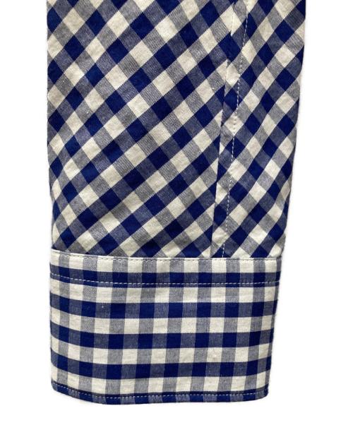 JUNYA WATANABE COMME des GARCONS（(ジュンヤワタナベ コムデギャルソン）JUNYA WATANABE COMME des GARCONS ((ジュンヤワタナベ コムデギャルソン) 変形ギンガムチェックシャツワンピース ホワイト×ネイビー サイズ:Sの古着・服飾アイテム