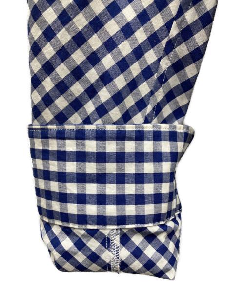 JUNYA WATANABE COMME des GARCONS（(ジュンヤワタナベ コムデギャルソン）JUNYA WATANABE COMME des GARCONS ((ジュンヤワタナベ コムデギャルソン) 変形ギンガムチェックシャツワンピース ホワイト×ネイビー サイズ:Sの古着・服飾アイテム