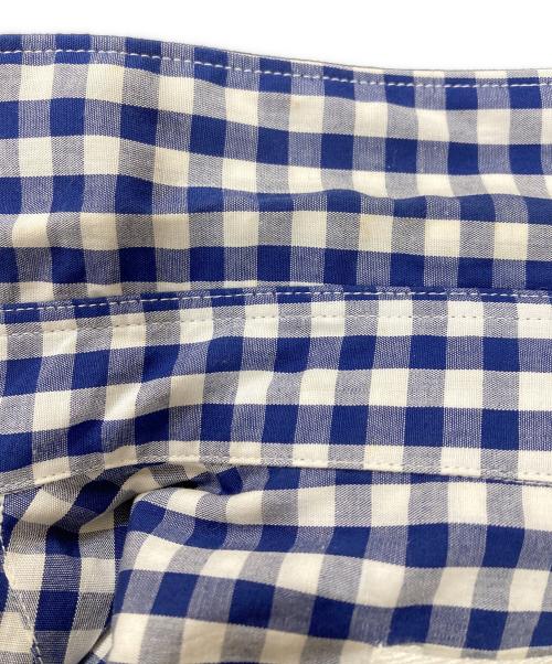 JUNYA WATANABE COMME des GARCONS（(ジュンヤワタナベ コムデギャルソン）JUNYA WATANABE COMME des GARCONS ((ジュンヤワタナベ コムデギャルソン) 変形ギンガムチェックシャツワンピース ホワイト×ネイビー サイズ:Sの古着・服飾アイテム
