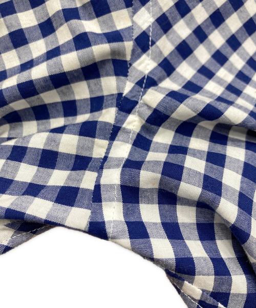 JUNYA WATANABE COMME des GARCONS（(ジュンヤワタナベ コムデギャルソン）JUNYA WATANABE COMME des GARCONS ((ジュンヤワタナベ コムデギャルソン) 変形ギンガムチェックシャツワンピース ホワイト×ネイビー サイズ:Sの古着・服飾アイテム