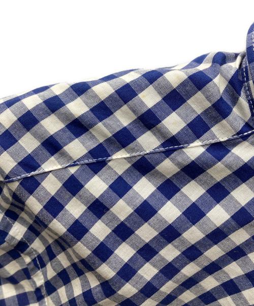 JUNYA WATANABE COMME des GARCONS（(ジュンヤワタナベ コムデギャルソン）JUNYA WATANABE COMME des GARCONS ((ジュンヤワタナベ コムデギャルソン) 変形ギンガムチェックシャツワンピース ホワイト×ネイビー サイズ:Sの古着・服飾アイテム