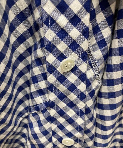 JUNYA WATANABE COMME des GARCONS（(ジュンヤワタナベ コムデギャルソン）JUNYA WATANABE COMME des GARCONS ((ジュンヤワタナベ コムデギャルソン) 変形ギンガムチェックシャツワンピース ホワイト×ネイビー サイズ:Sの古着・服飾アイテム