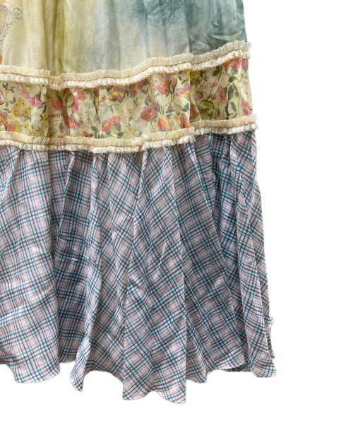 GALLIANO（ガリアーノ）GALLIANO (ガリアーノ) コットンシルク キャミソール イエロー×グリーン サイズ:36の古着・服飾アイテム