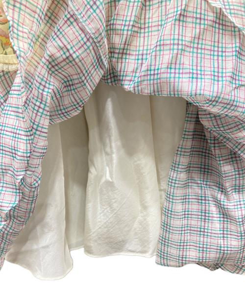 GALLIANO（ガリアーノ）GALLIANO (ガリアーノ) コットンシルク キャミソール イエロー×グリーン サイズ:36の古着・服飾アイテム
