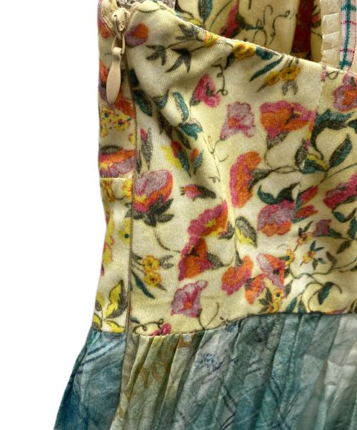 GALLIANO（ガリアーノ）GALLIANO (ガリアーノ) コットンシルク キャミソール イエロー×グリーン サイズ:36の古着・服飾アイテム