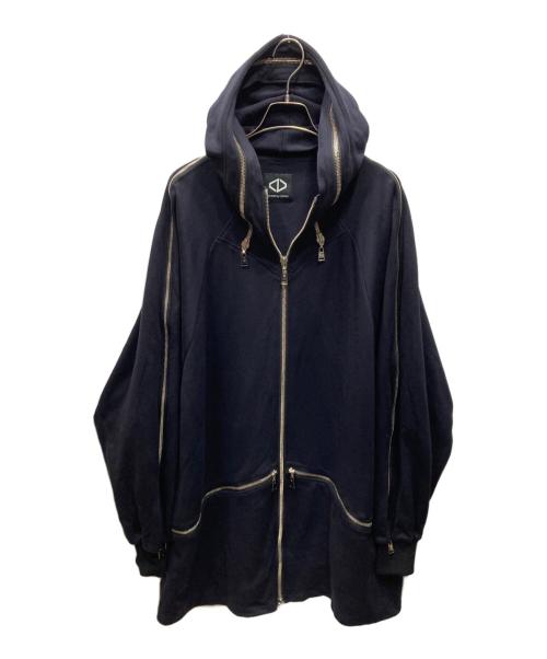 ACOUD by CHANU（アクオド バイ チャヌ）ACOUD by CHANU (アクオド バイ チャヌ) ロングジップデザインパーカー ネイビー サイズ:Freeの古着・服飾アイテム