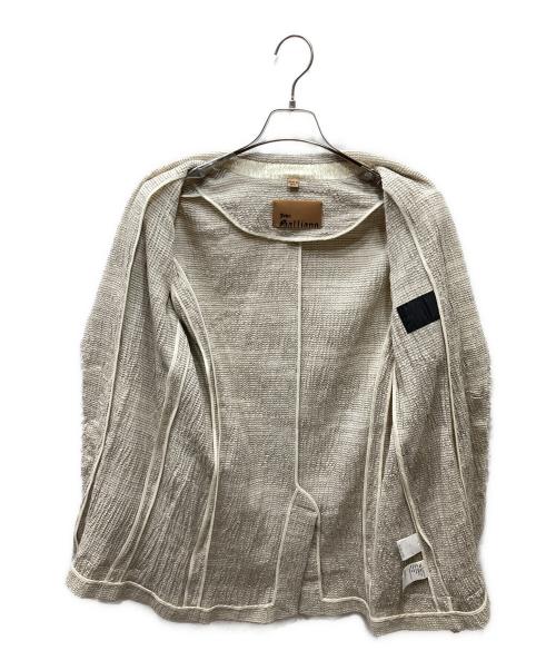 JOHN GALLIANO（ジョンガリアーノ）JOHN GALLIANO (ジョンガリアーノ) デザインコットン ジャケット アイボリー サイズ:50の古着・服飾アイテム