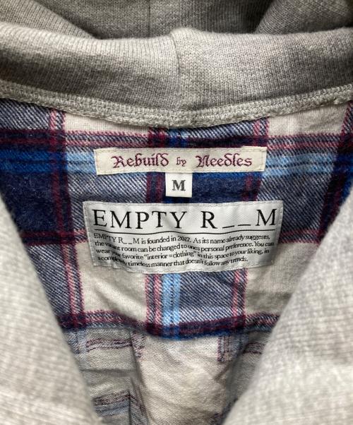 Rebuild by Needles（リビルドバイニードルス）Rebuild by Needles (リビルドバイニードルス) Emptyroom Emptyroom コラボ 再構築パーカーシャツ ブルー サイズ:Mの古着・服飾アイテム