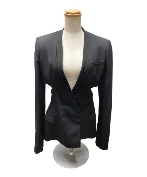 HAIDER ACKERMANN（ハイダーアッカーマン）HAIDER ACKERMANN (ハイダーアッカーマン) 変形ノーカラージャケット ブラック サイズ:36の古着・服飾アイテム