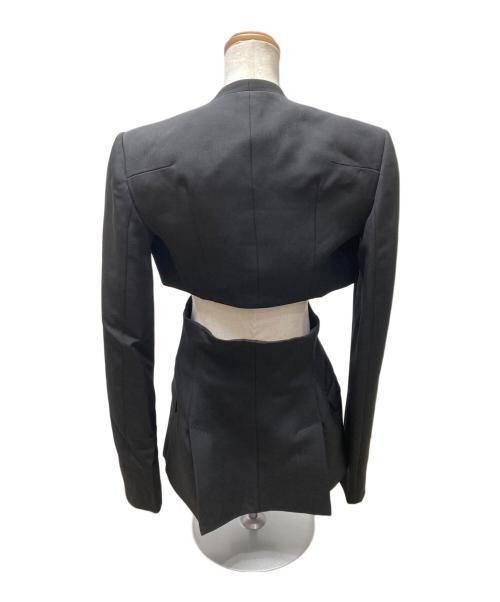 HAIDER ACKERMANN（ハイダーアッカーマン）HAIDER ACKERMANN (ハイダーアッカーマン) 変形ノーカラージャケット ブラック サイズ:36の古着・服飾アイテム