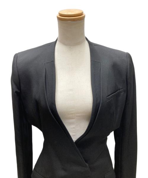 HAIDER ACKERMANN（ハイダーアッカーマン）HAIDER ACKERMANN (ハイダーアッカーマン) 変形ノーカラージャケット ブラック サイズ:36の古着・服飾アイテム