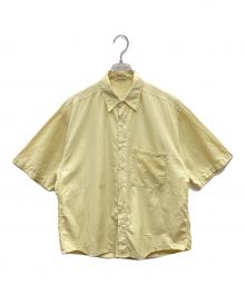 AURALEE（オーラリー）の古着「WASHED FINX TWILL BIG HALF SLEEVED SHIRTS コットン半袖シャツ」｜イエロー