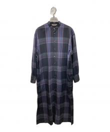 AURALEE（オーラリー）の古着「SUPER LIGHT WOOL CHECK MAXI ONE-PIECE」｜ブラック