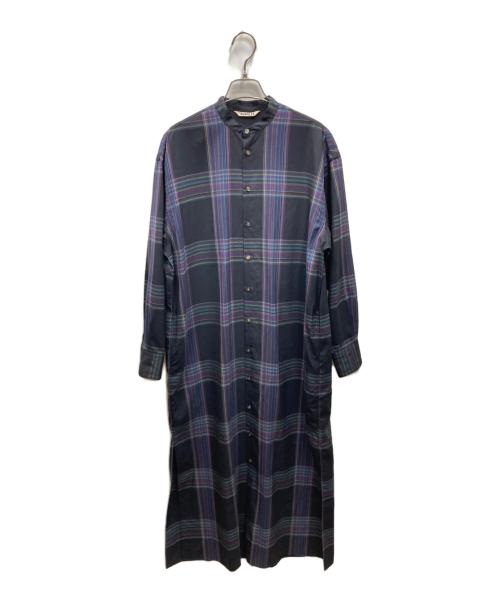 AURALEE（オーラリー）AURALEE (オーラリー) SUPER LIGHT WOOL CHECK MAXI ONE-PIECE ブラックの古着・服飾アイテム