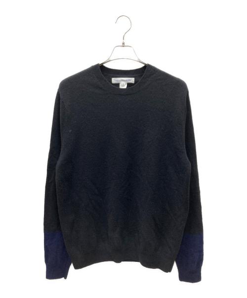 COMME des GARCONS SHIRT（コムデギャルソンシャツ）COMME des GARCONS SHIRT (コムデギャルソンシャツ) ウールニット ブラック×ブルー サイズ:XLの古着・服飾アイテム