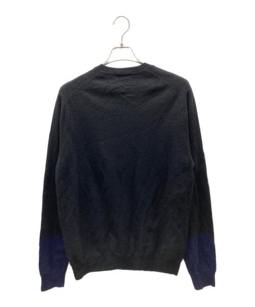 COMME des GARCONS SHIRT（コムデギャルソンシャツ）COMME des GARCONS SHIRT (コムデギャルソンシャツ) ウールニット ブラック×ブルー サイズ:XLの古着・服飾アイテム