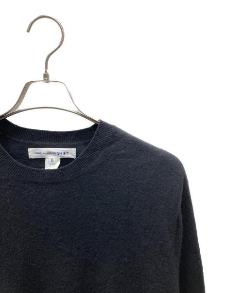 COMME des GARCONS SHIRT（コムデギャルソンシャツ）COMME des GARCONS SHIRT (コムデギャルソンシャツ) ウールニット ブラック×ブルー サイズ:XLの古着・服飾アイテム