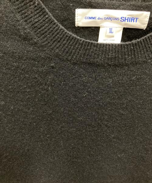 COMME des GARCONS SHIRT（コムデギャルソンシャツ）COMME des GARCONS SHIRT (コムデギャルソンシャツ) ウールニット ブラック×ブルー サイズ:XLの古着・服飾アイテム