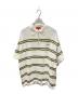 Supreme（シュプリーム）の古着「SEQUIN STRIPE ZIP POLO ポロシャツ」｜ホワイト×イエロー