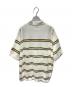 Supreme (シュプリーム) SEQUIN STRIPE ZIP POLO ポロシャツ ホワイト×イエロー サイズ:XL：8000円