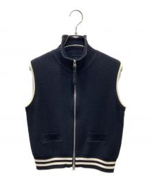Matin Kim（マーティン・キム）の古着「SPELL POINT STRIPE KNIT VEST/ニットベスト」｜ブラック