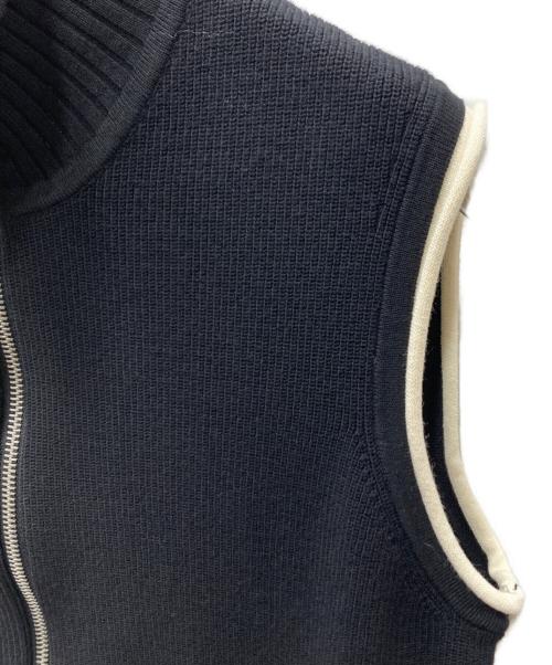 Matin Kim（マーティン・キム）Matin Kim (マーティン・キム) SPELL POINT STRIPE KNIT VEST/ニットベスト ブラック サイズ:Sの古着・服飾アイテム