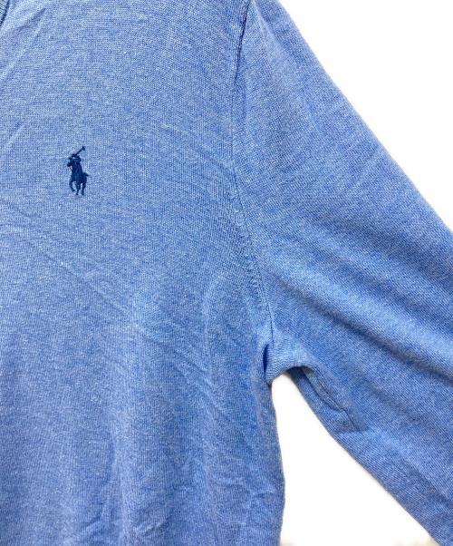 POLO RALPH LAUREN（ポロ・ラルフローレン）POLO RALPH LAUREN (ポロ・ラルフローレン) Vネックニット ブルー サイズ:Mの古着・服飾アイテム