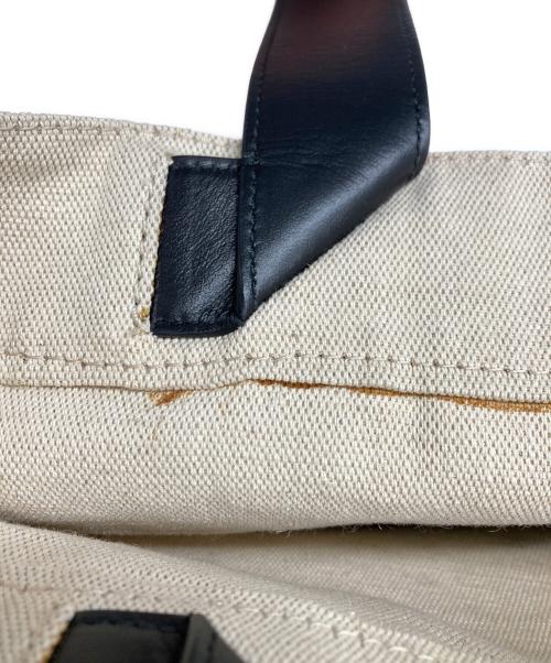 JIL SANDER（ジルサンダー）JIL SANDER (ジルサンダー) キャンバストートバッグ アイボリー×ブラックの古着・服飾アイテム