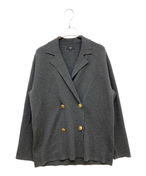 PLST（プラステ）PLST (プラステ) レーヨン混ニットジャケット グレー サイズ:Mの古着・服飾アイテム