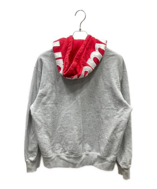 SUPREME（シュプリーム）Supreme (シュプリーム) Contrast Hooded Sweatshirt グレー×レッド サイズ:Sの古着・服飾アイテム
