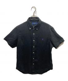 RALPH LAUREN（ラルフローレン）の古着「SSリネンボタンダウンシャツ」｜ブラック