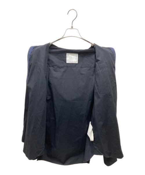 sacai（サカイ）sacai (サカイ) コットンポプリンジップフーディシャツ ネイビー サイズ:3の古着・服飾アイテム