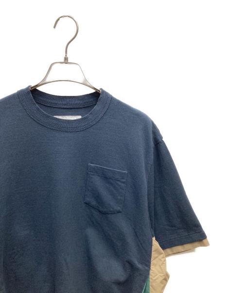 sacai（サカイ）sacai (サカイ) 半袖ナイロン切替カットソー ブラック×ベージュ サイズ:SIZE 2の古着・服飾アイテム