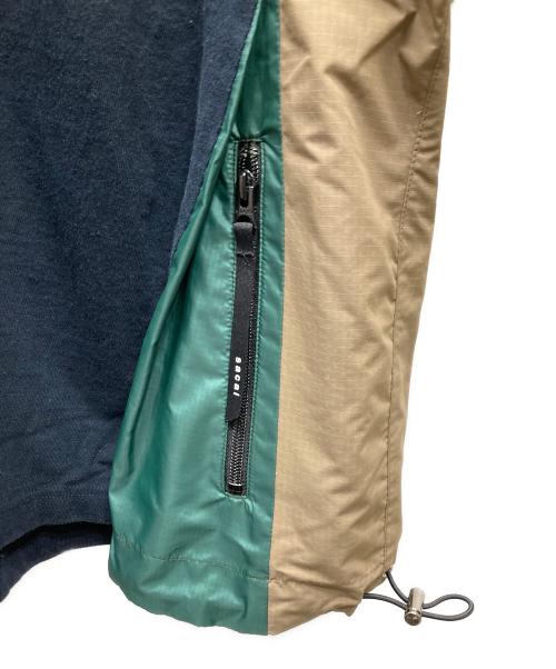 sacai（サカイ）sacai (サカイ) 半袖ナイロン切替カットソー ブラック×ベージュ サイズ:SIZE 2の古着・服飾アイテム