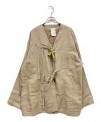 CATHRIカスリ）の古着「CATHRI HAORI リネンジャケット」｜ベージュ