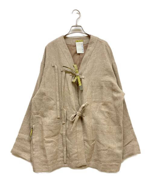 CATHRI（カスリ）CATHRI (カスリ) CATHRI HAORI リネンジャケット ベージュ サイズ:SIZE Lの古着・服飾アイテム