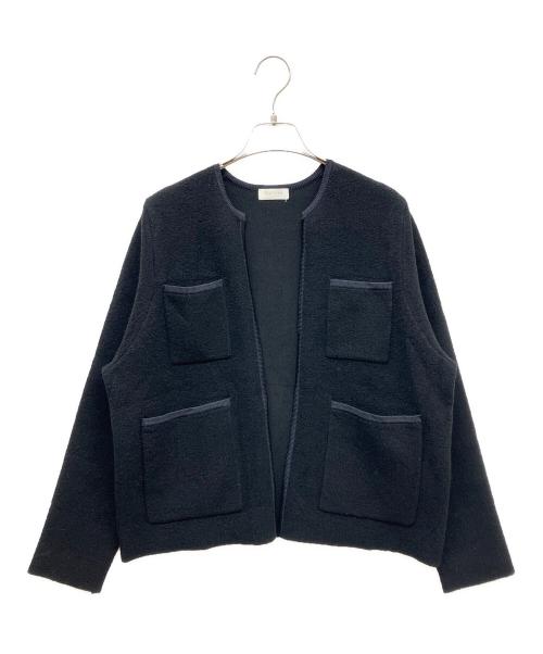 BALLSEY（ボールジィ）BALLSEY (ボールジィ) ウールナイロンブークレー フロントオープンカーディガン ブラック サイズ:Sの古着・服飾アイテム