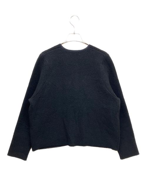 BALLSEY（ボールジィ）BALLSEY (ボールジィ) ウールナイロンブークレー フロントオープンカーディガン ブラック サイズ:Sの古着・服飾アイテム