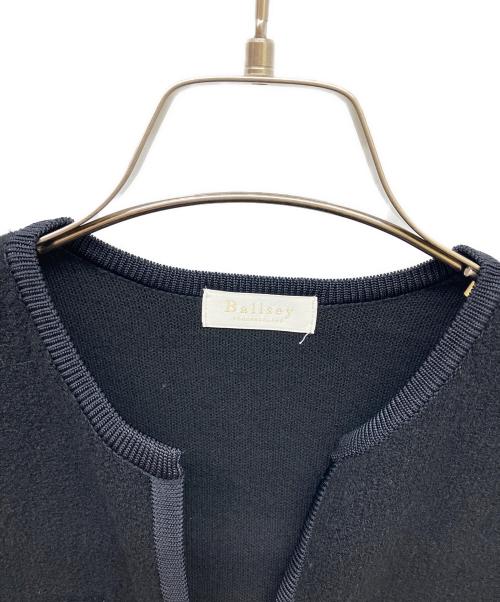 BALLSEY（ボールジィ）BALLSEY (ボールジィ) ウールナイロンブークレー フロントオープンカーディガン ブラック サイズ:Sの古着・服飾アイテム