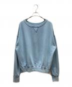 Maison Margiela 1 10メゾン マルジェラ）の古着「23SS Damaged Drop Shoulder SweatShirts ダメージ加工 ドロップショルダー スウェット」｜ブルー