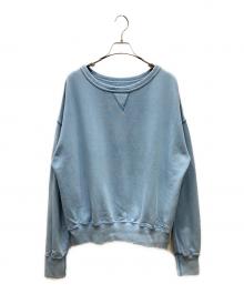 Maison Margiela 1 10（メゾン マルジェラ）の古着「23SS Damaged Drop Shoulder SweatShirts ダメージ加工 ドロップショルダー スウェット」｜ブルー