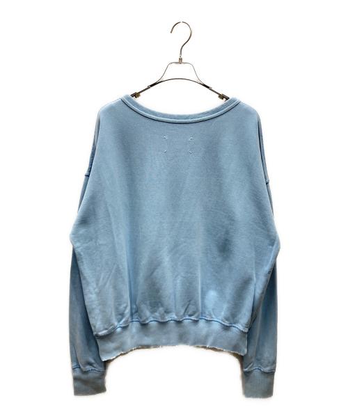 Maison Margiela 1 10（メゾン マルジェラ）Maison Margiela 1 10 (メゾン マルジェラ) 23SS Damaged Drop Shoulder SweatShirts ダメージ加工 ドロップショルダー スウェット ブルー サイズ:SIZE Sの古着・服飾アイテム
