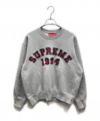 SUPREMEシュプリーム）の古着「26SS Plaid Arc Crewneck アーチロゴアップリケスウェット」｜グレー