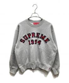 SUPREME（シュプリーム）の古着「26SS Plaid Arc Crewneck アーチロゴアップリケスウェット」｜グレー