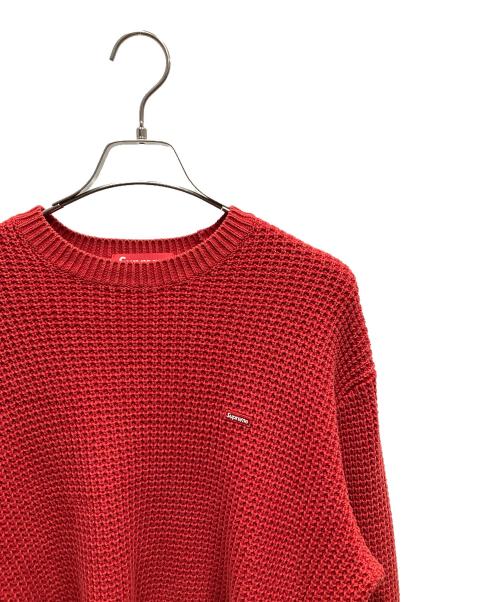 SUPREME（シュプリーム）Supreme (シュプリーム) 26SS Washed Small Box Waffle Sweater ウォッシュド加工スモールボックスロゴニット レッド サイズ:SIZE Sの古着・服飾アイテム
