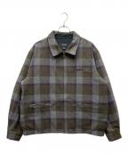 PWAプア）の古着「REFINE-WOOL CHK ブルゾン」｜カーキ×グレー