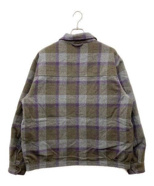 PWA（プア）PWA (プア) REFINE-WOOL CHK ブルゾン カーキ×グレー サイズ:XLの古着・服飾アイテム