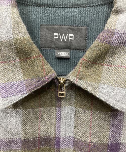 PWA（プア）PWA (プア) REFINE-WOOL CHK ブルゾン カーキ×グレー サイズ:XLの古着・服飾アイテム