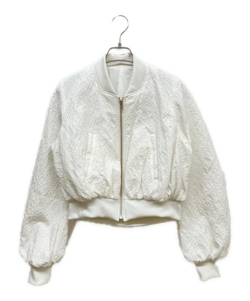 cygne（シーニュ）cygne (シーニュ) ジャガードブルゾン ホワイトの古着・服飾アイテム