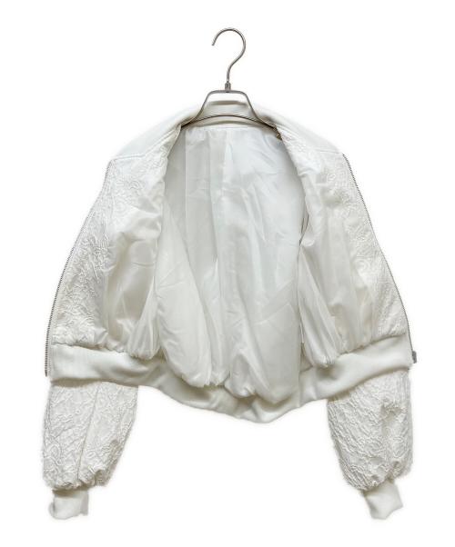 cygne（シーニュ）cygne (シーニュ) ジャガードブルゾン ホワイトの古着・服飾アイテム